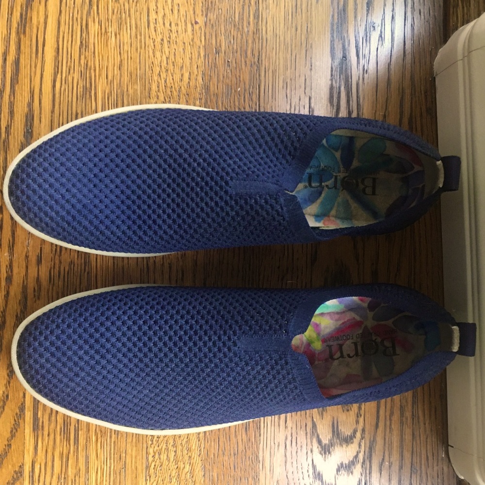 Born Patton navy knit slip-ons - 9.5
